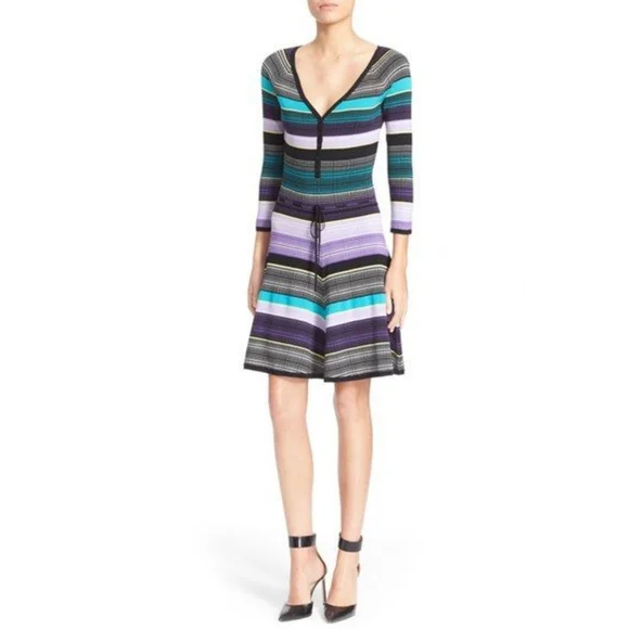 Diane Von Furstenberg | Dresses | New Diane Von Furstenberg Silk Knit Sweater  Fit And Flare Cardigan Dress Small | Poshmark